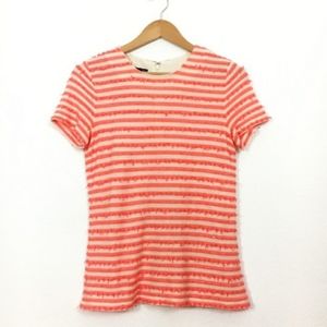 Talbots Fringe Striped Top Orange Small  ☆
